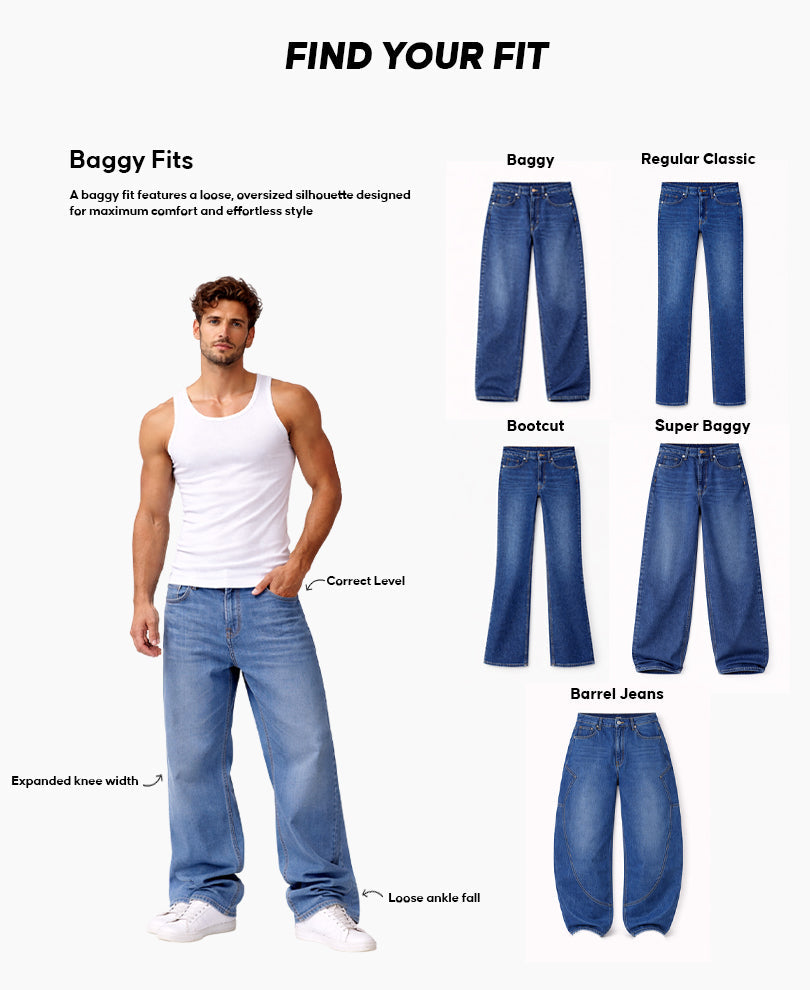 Beige Baggy Fit Jeans